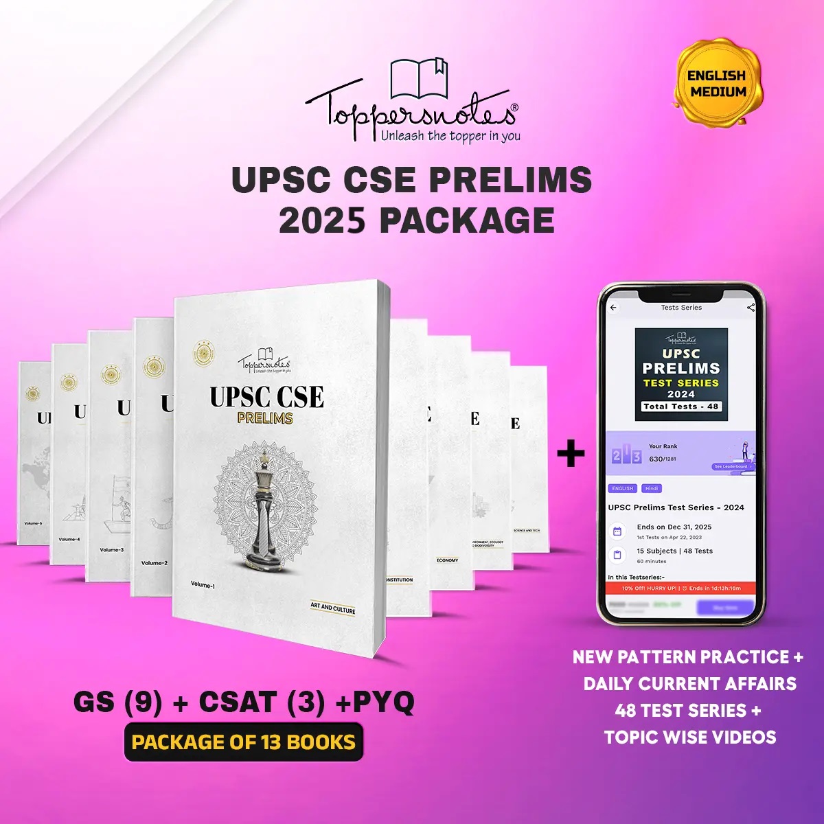 Upsc cse prelims 2025 general studies csat pyq and test series